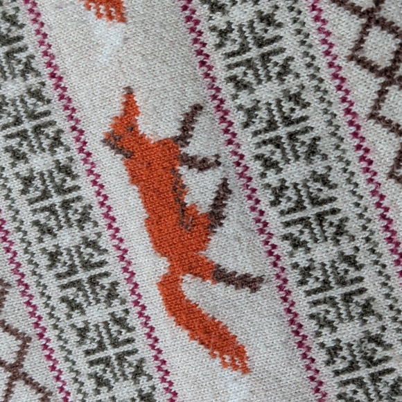 Fair Isle Highland Fox Mockneck Cotton Blend Pullover Sweater L - Picture 3 of 11